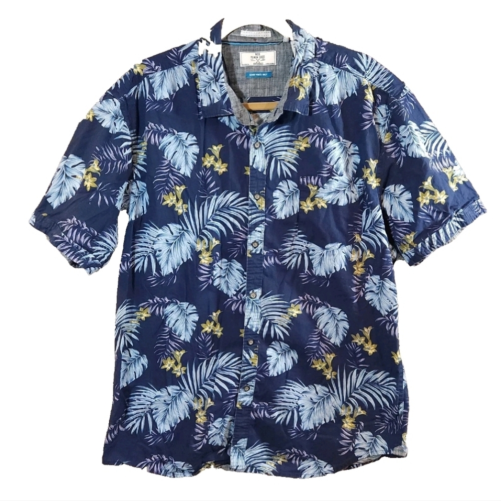 MBX Premium Goods Short Sleeve Button-front Hawaiian Shirt Aloha Men's XXL